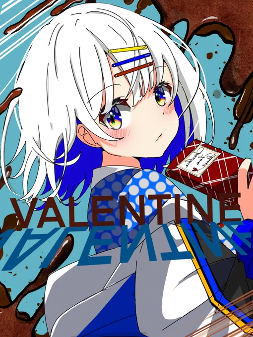 #イラスト   #バレンタインデー 202枚目「チョコレート争奪戦」 
