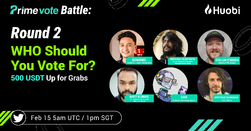 HTX_Global's tweet photo. #Huobi PrimeVote3 Twitter AMA!

Topic: #PrimeVote Projects AMA

🧑‍🤝‍🧑@SuperLitho @MetaApesGame @CryptoRubic @shield2protocol @spacey2025 @mimotoken

Enter to share $500:
☑️Follow @HuobiGlobal 

☑️RT  + Tag 2 friends

☑️Join Twitter Space: https://t.co/o6vbUYaVuf
☑️Answer quiz