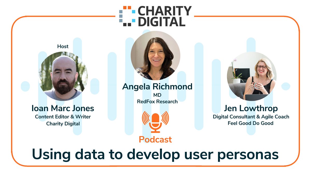 Charity Digital (@charitydigiorg) on Twitter photo New podcast: Using data to develop user personas
User #personas are an essential tool for charities so this week, we're joined by Angela Richmond of RedFox Research and <a href="/Jlowthrop/">She Gets Around</a> of <a href="/FGoodDGood/">Feel Good Do Good</a> to discuss how you can make them work for you.
🎧Listen now ow.ly/SNw750MRFzR New podcast: Using data to develop user personas
User #personas are an essential tool for charities so this week, we're joined by Angela Richmond of RedFox Research and <a href="/Jlowthrop/">She Gets Around</a> of <a href="/FGoodDGood/">Feel Good Do Good</a> to discuss how you can make them work for you.
🎧Listen now ow.ly/SNw750MRFzR