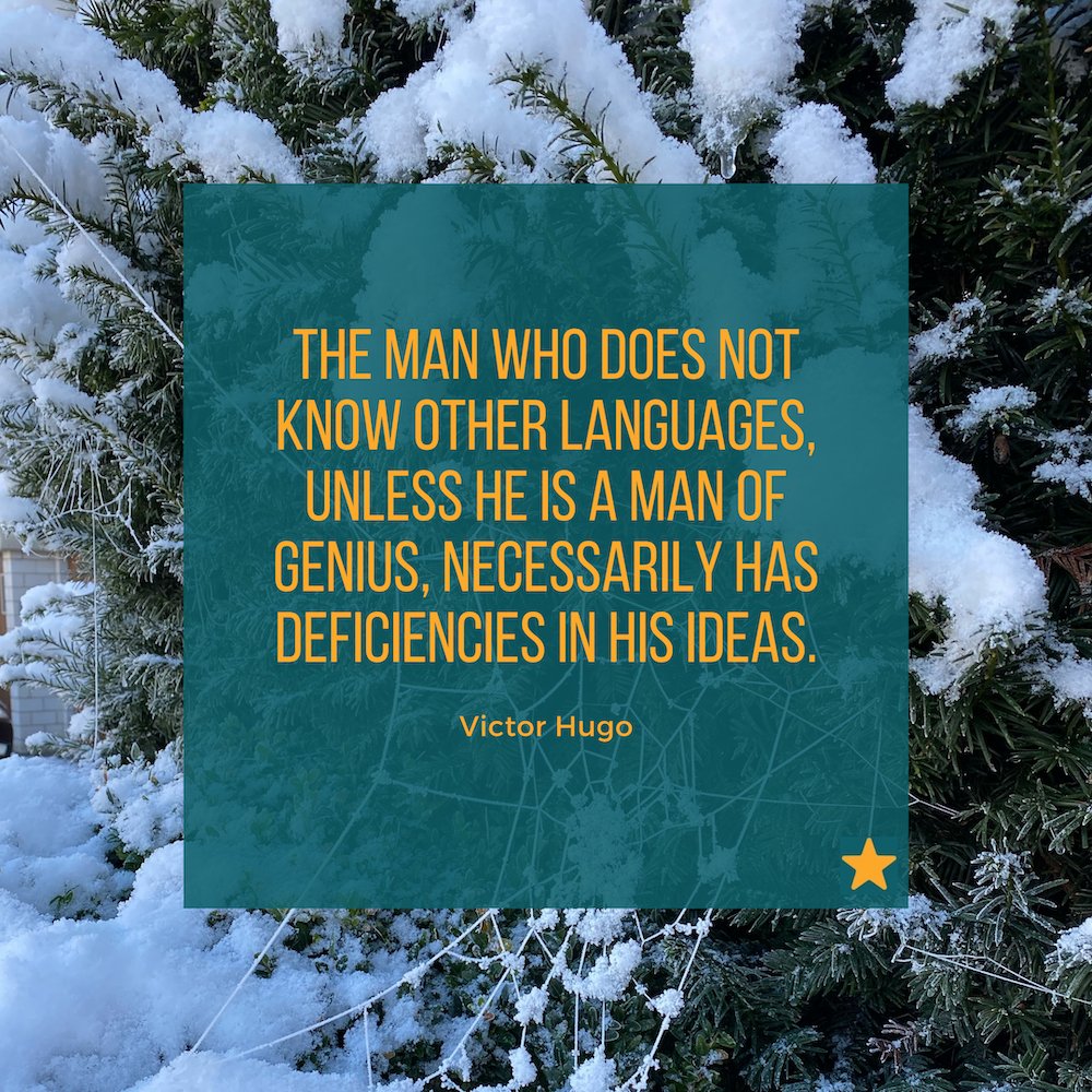 vaultrice's tweet photo. "The man who does not know other languages, unless he is a man of genius, necessarily has deficiencies in his ideas."
Victor Hugo
#localistars #translator #translation #l10n #t9n #xl8 #m17n #translationjob #freelancetranslator #translationagency #quoteoftheday #victorhugo https://t.co/F67GhPBiKh
