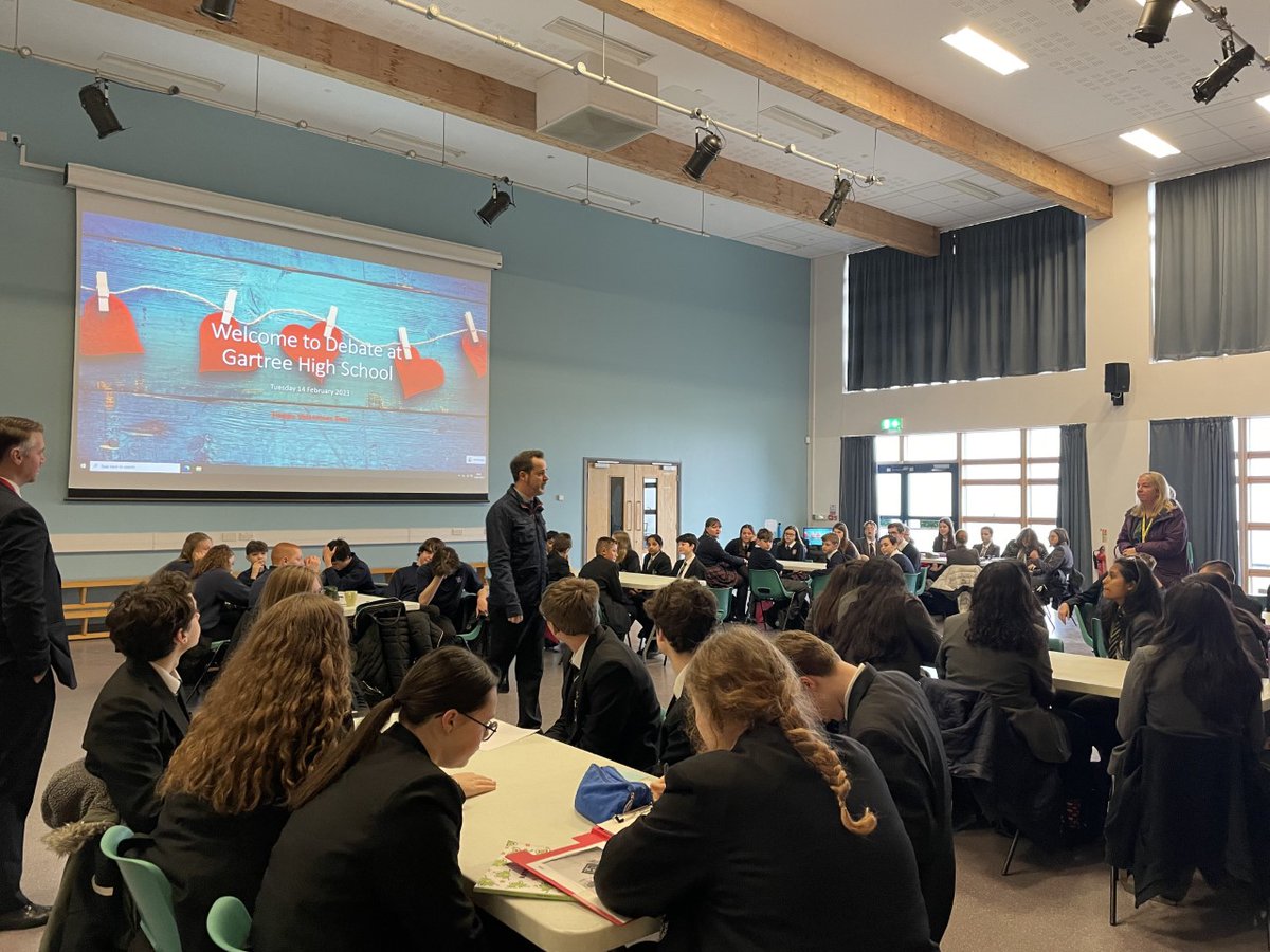 gartreehigh's tweet photo. It’s great to welcome so many schools from across the county to today’s debating event. The current proposal is “All jobs should be equally well paid” and there is some lively discussion in the room. Thanks to everyone taking part. #GartreeDebate #GartreeEvents https://t.co/4cpucVv9Id