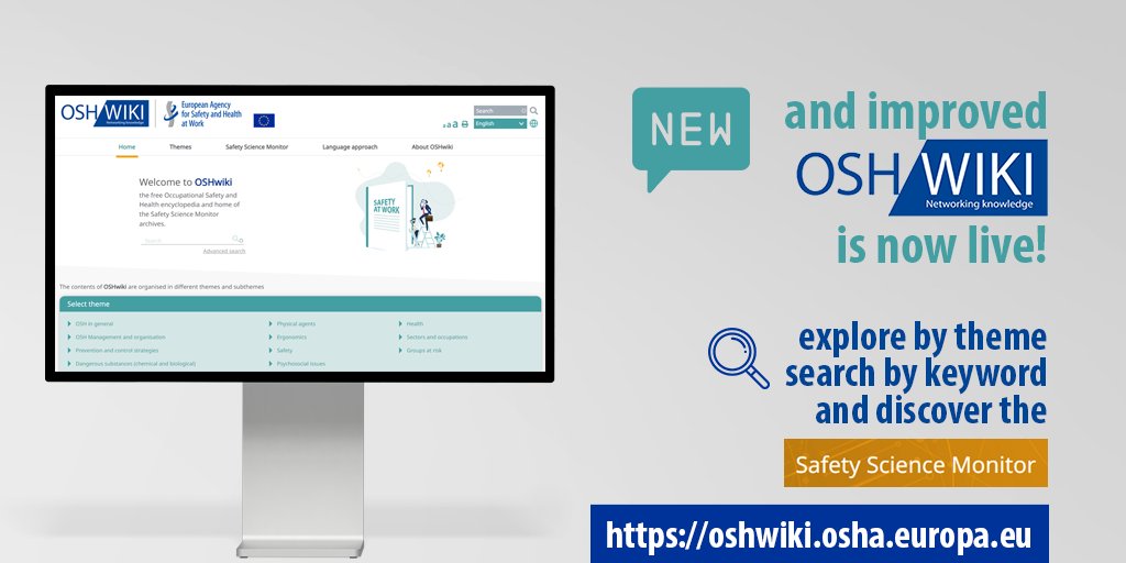 EU_OSHA's tweet image. Check the 🆕 functionalities of #OSHwiki your free online source for knowledge, information, and best practice support for occupational #safetyAndHealth issues in all languages.
Discover the #OSH community at 👇
osha.europa.eu/en/highlights/…