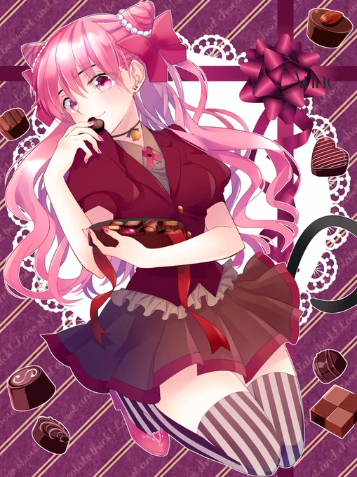 過去作のバレンタイン絵も再掲 Happy Valentine's Day!  #ValentinesDay #みんなのバレンタイン作品がみたい