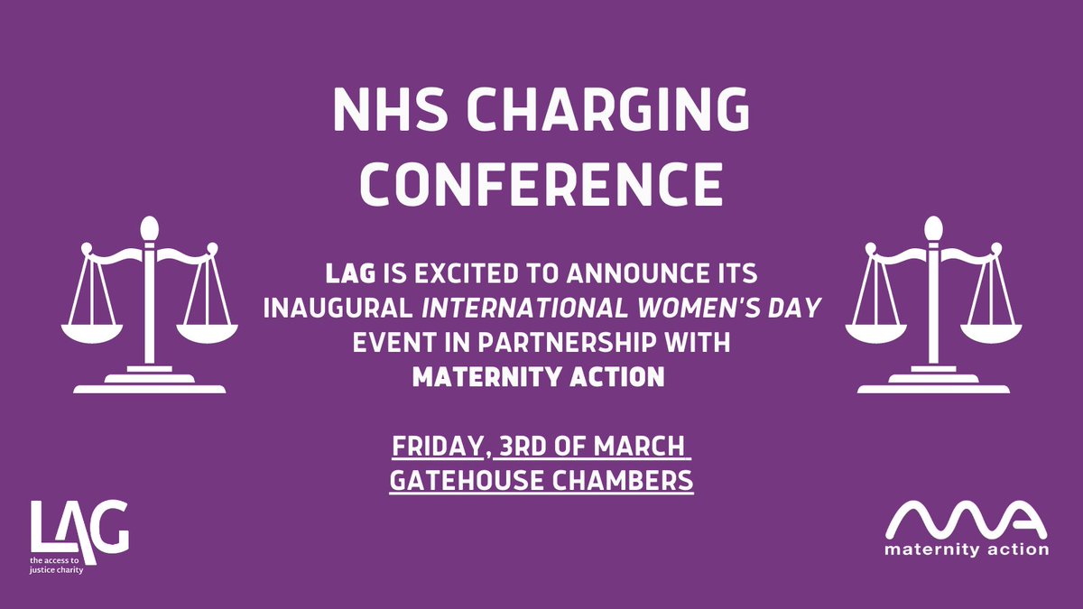 MaternityAction's tweet photo. Tickets are now available for our NHS Charging Conference, in collaboration with @LagEvents.
Join us on the 3rd of March for a discussion about the disproportionate and discriminatory impact #NHSCharges have on women.
For full event details & tickets: https://t.co/NAKrEY35G0 https://t.co/zwCDRLTTub
