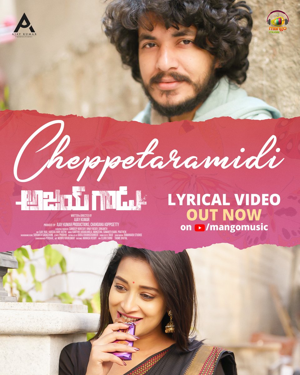 telugufilmnagar's tweet photo. For the heart's yearning of Love β€οΈ
Presenting #Cheppetaramidi Lyrical from #AjayGadu, Out now on @MangoMusicLabel
π https://t.co/6MpKQPebgy
@ajaykathurvar #BhanuSri #SaiKrishna #NutanaMohan #KarthikKodakandla #Veeru #TeamA #AjayKumar #ChandanaKoppisetty #AjayKumarProductions https://t.co/sUZ2sIvtbT