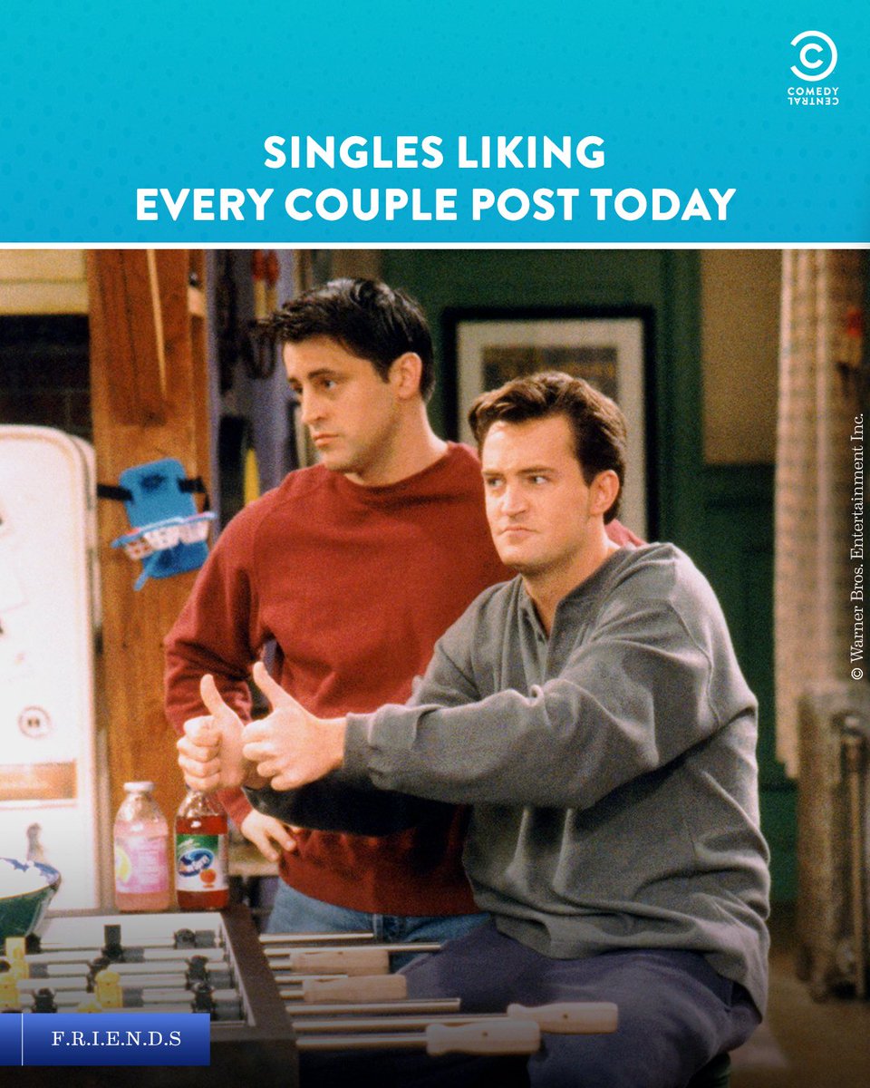 ComedyCentralIn's tweet photo. Task for today: Double-tapping every post that comes our way 😮💨
Catch #Friends S1-10, Mon-Fri at 7 PM only on #ComedyCentral.
#FriendsTV #FriendsOnComedyCentral #ComedyCentralIndia #FriendsMemes #SingleMemes #Single #Relationship #RelationshipMemes #ValentinesMeme #ValentineDay https://t.co/Ak6wQfIo4e