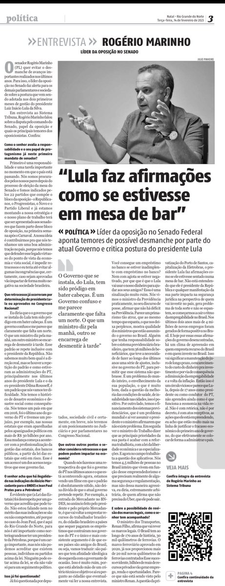 Lauritaarruda's tweet photo. Entrevista do senador Rogerio Marinho à TN desta terça-feira… 👇🏼 https://t.co/YgUMLryMBR