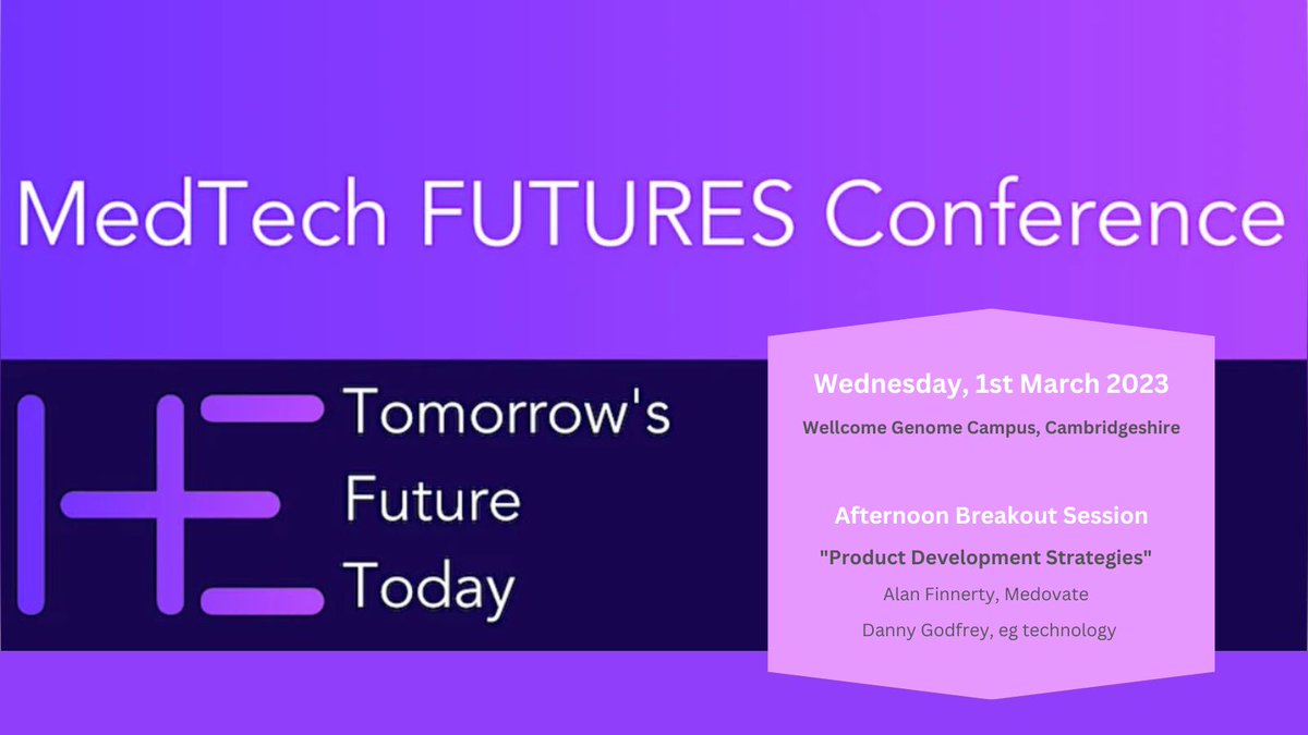 medovate's tweet photo. Just over 2 weeks until the @HealthEnterpris MedTech FUTURES Conference at @wellcomegenome. 

We're pleased to be supporting this event bringing together clinicians and industry experts.

More info👉https://t.co/KCNIqeFIol  

Be sure to book your place!
#medtech #innovation #NHS https://t.co/1fpd3NVYex