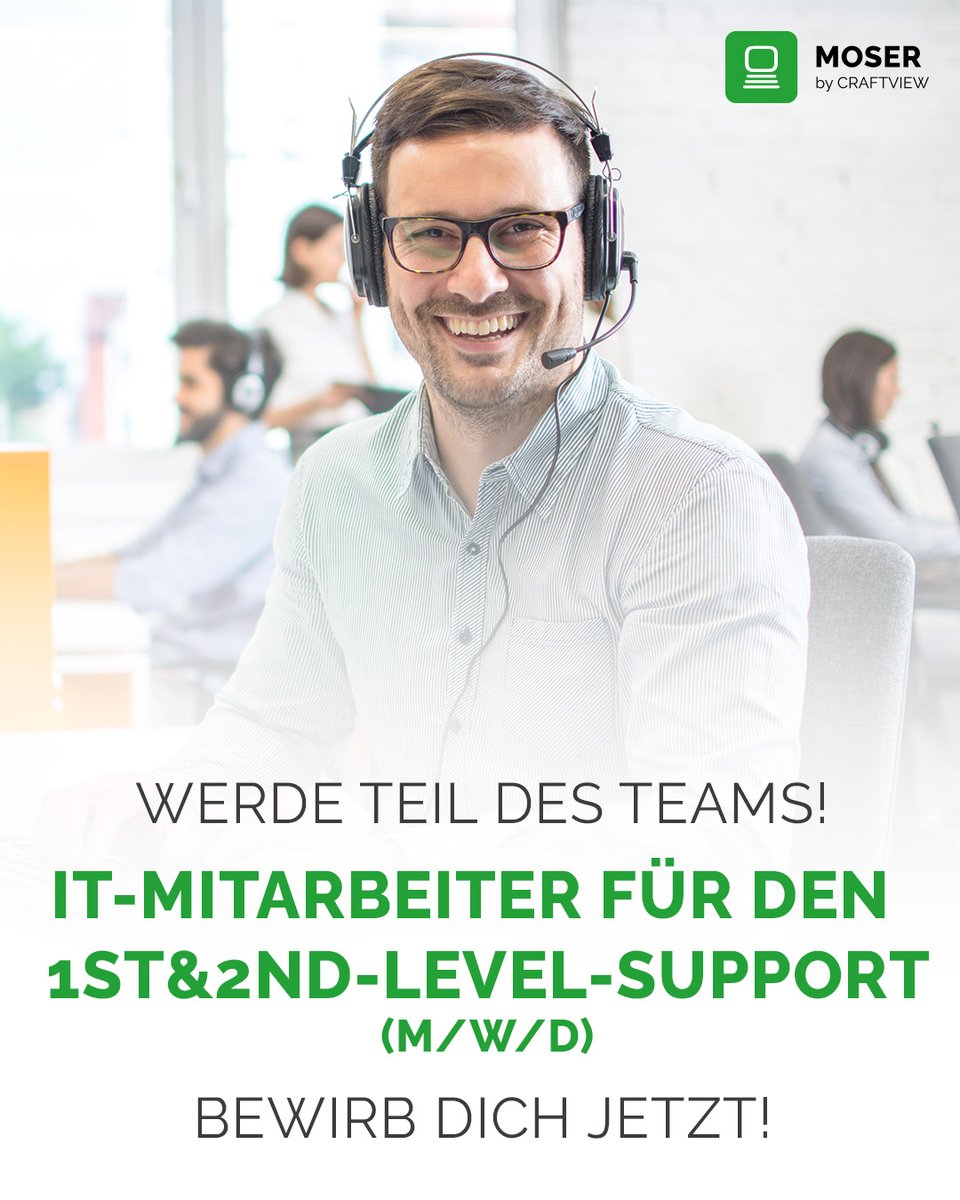 Mitarbeiter für den 1st &amp; 2nd Level Support (m/w/d)

Bewirb dich jetzt und werde Teil des Teams!

➡ moser.de/karriere

Das MOSER -Team

#moser #softwarefuerdenmittelstand #erpsoftware #erp #digitalisierung #support