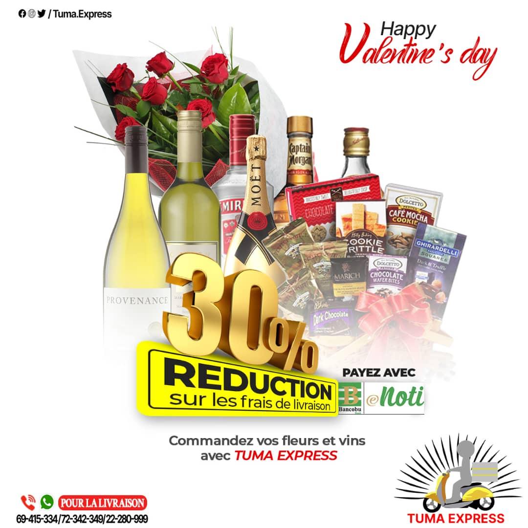 IngoMagazine's tweet photo. Votre Saint Valentin ne pourra que bien se passer. Envoyez-lui une commande surprise avec @tumaexpress et bénéficiez d'une réduction de 30% sur les frais de livraison en payant avec #enoti.

#Bancobu_enoti
#eNoti #Burundi
#Tumaexpress
#deliveryservice
#deliveryflowers
#ingomag https://t.co/heGUcuuH2q