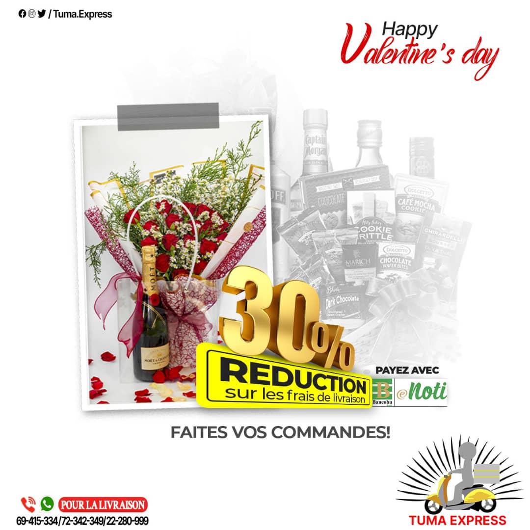 IngoMagazine's tweet photo. Votre Saint Valentin ne pourra que bien se passer. Envoyez-lui une commande surprise avec @tumaexpress et bénéficiez d'une réduction de 30% sur les frais de livraison en payant avec #enoti.

#Bancobu_enoti
#eNoti #Burundi
#Tumaexpress
#deliveryservice
#deliveryflowers
#ingomag https://t.co/heGUcuuH2q