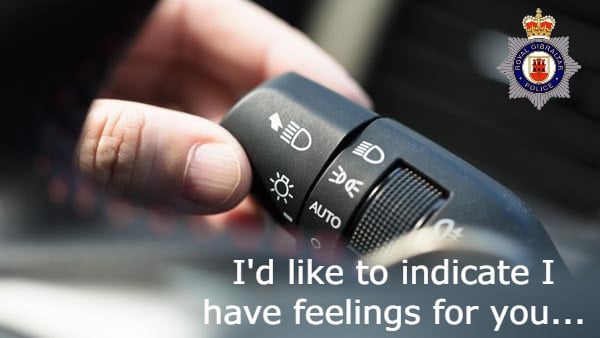 RGPolice's tweet photo. Did you forget it was Valentine’s Day today?
Fear not!
Our Roads Policing Unit have just the solution – you can send your Valentine one of these hastily prepared RGP cards!
#wearyourseatbelt #UseYourIndicators #valentinesdaygiftideas #gibraltar https://t.co/AQTSr97WIY