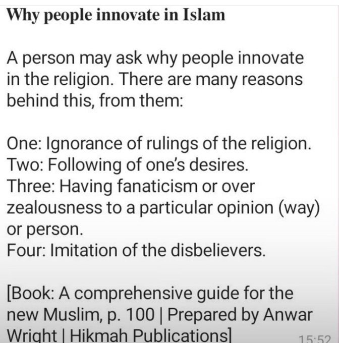 UmmTaymiyyah_'s tweet photo. why people innovate in islam https://t.co/pWRdrspjbE