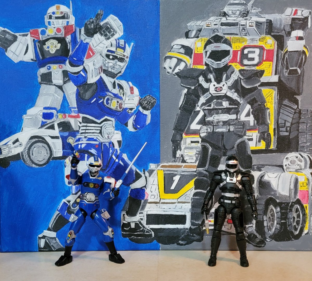 JasonPez's tweet photo. #PowerRangers #powerrangersturbo #shiftintoturbo #bluesenturion #hasbro #lightningcollection #actionfigures #actionfigure #figures #toys #collectibles #mycollection #painting #acrylicpaint #myart #art #artwork #notdigitalart https://t.co/HjjpQaGTdO