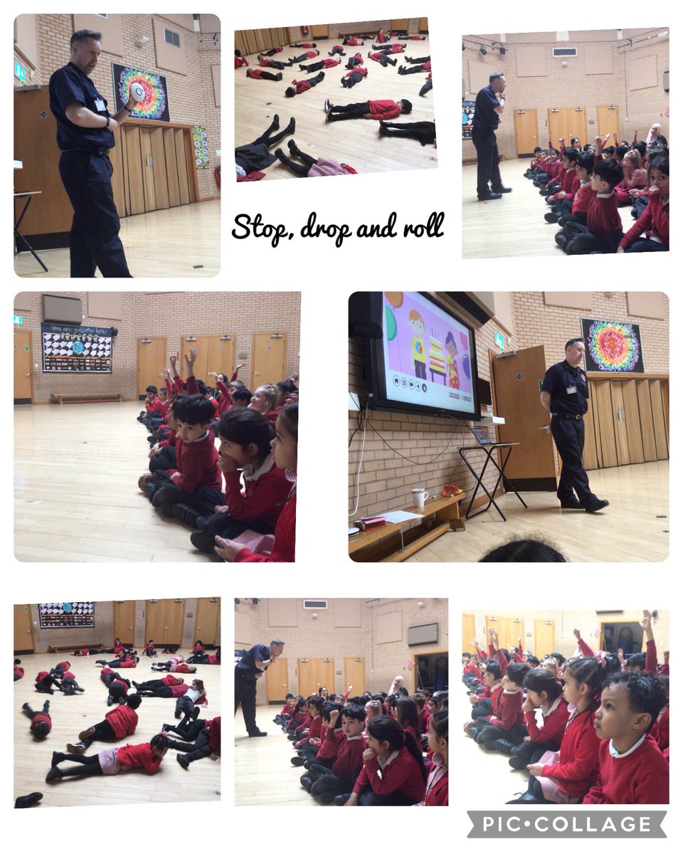 Thank you to <a href="/LeicsFireRescue/">Leicestershire Fire and Rescue Service</a> for our fire safety talk today🔥🚒🧯we learnt how to stop, drop and roll if we ever caught fire and how to be safe around fire <a href="/kestrelmead/">Kestrel Mead Primary Academy</a>