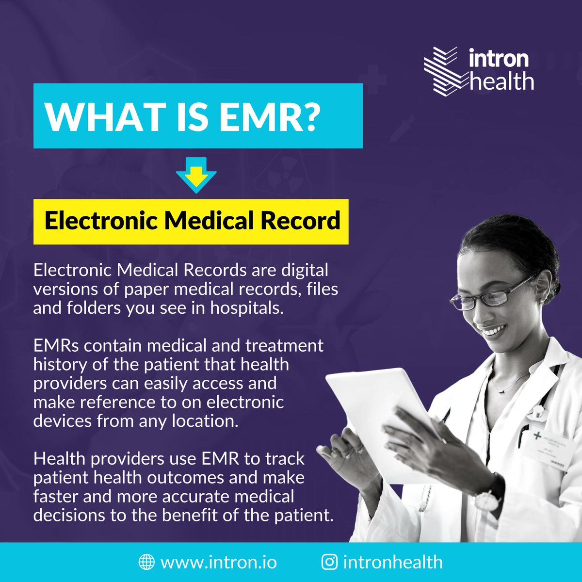 IntronHealth's tweet photo. The importance of EMR in modern day patient care cannot be over-emphasized. Does your Medical Facility use EMR?
#EMR #EMRs #healthtech #techsolutions #techdoctors #techexpert #techhealth #techmedia #digitalhealth #techscience #techvibes #speechtotext #patientcare https://t.co/ZWdHWftPSI