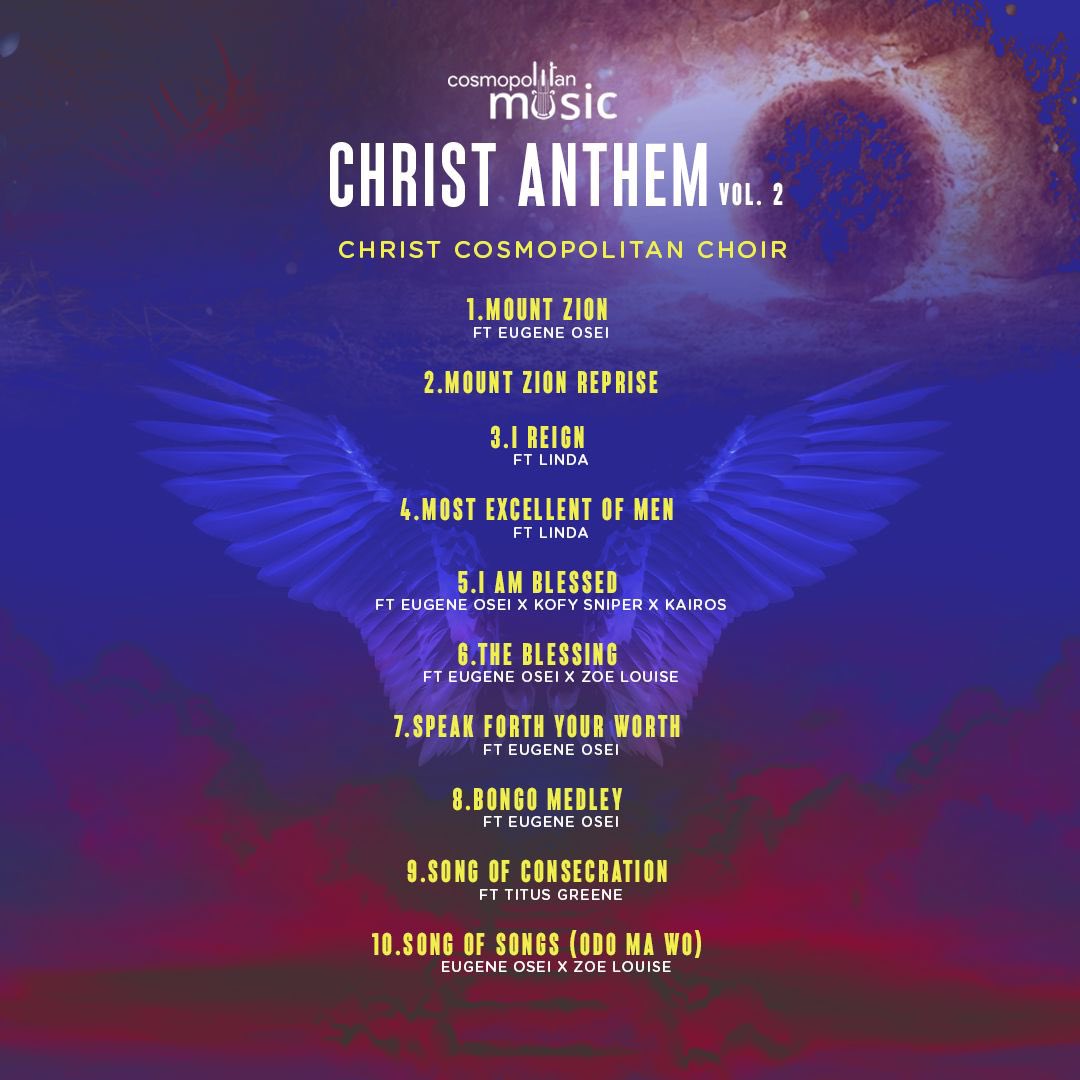 cosmochoir's tweet photo. ARE YOU READY FOR GOOD MUSIC!💃🏾🕺🏽

Our playlist is ready!!!⏯️
Get your speakers 🔊 and earphones 🎧 ready!!!
Tonight at 6PM(GMT) the latest album by Christ Cosmopolitan Choir goes live on all streaming platforms!
The sound from heaven to carry you through 2023 is here! https://t.co/VMWa6Z36dk