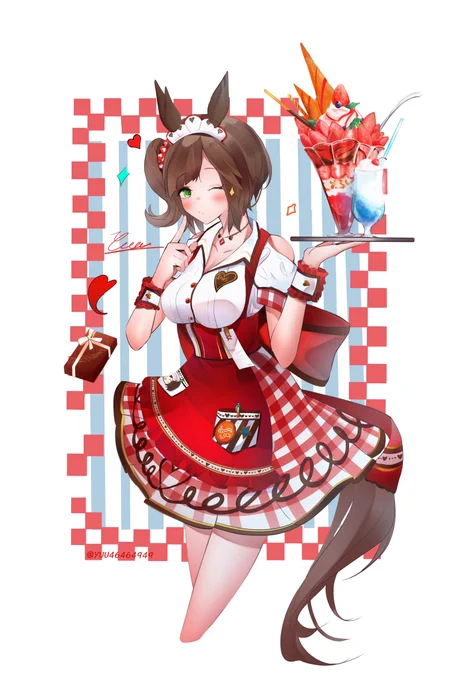 ハッピーバレンタイン!アイネスフウジン描きました! #ウマ娘 #アイネスフウジン 