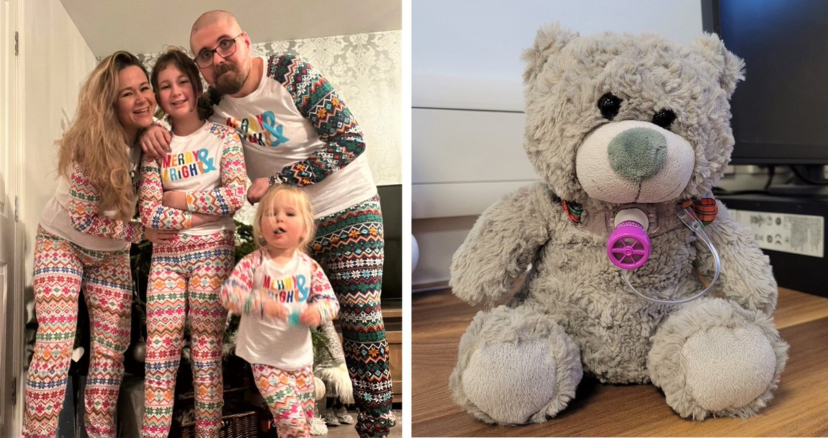 WaltonCentre's tweet photo. Meet James, his family and Tracheostomy Ted! They were the first family to benefit from Ted when James experienced a bleed on the brain. Ted helped James' young children understand why their daddy needed a tube to help him breathe while he was recovering: https://t.co/Qq19HptSCQ https://t.co/3wgxtaPbTx