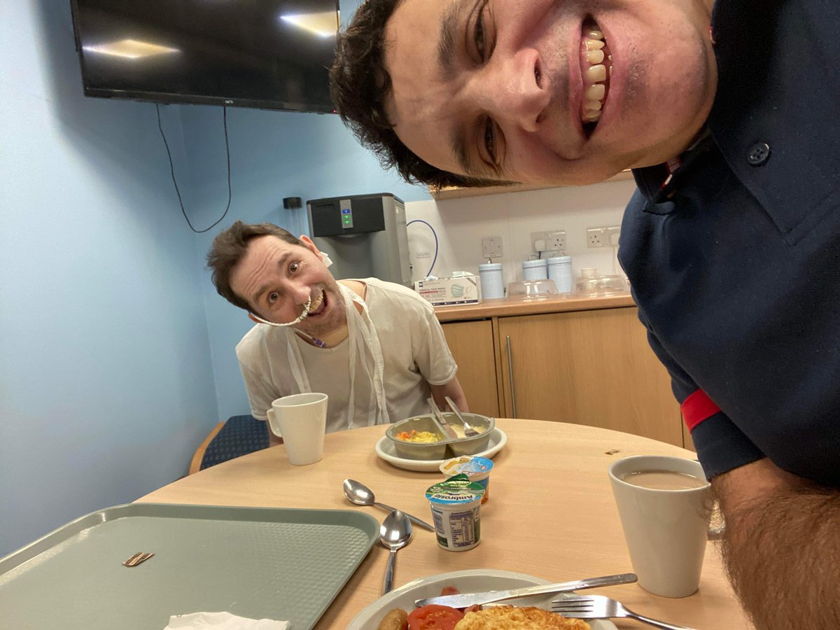 LHCHFT's tweet photo. This #ValentinesDay meet recent LHCH patient Chris. 

Chris &amp; his partner Vince were over the moon when our team made it possible for them to have a ‘date night’ during his hospital stay. 

It really is the little things that can make a big difference.💙 https://t.co/VlE7DwE7pt