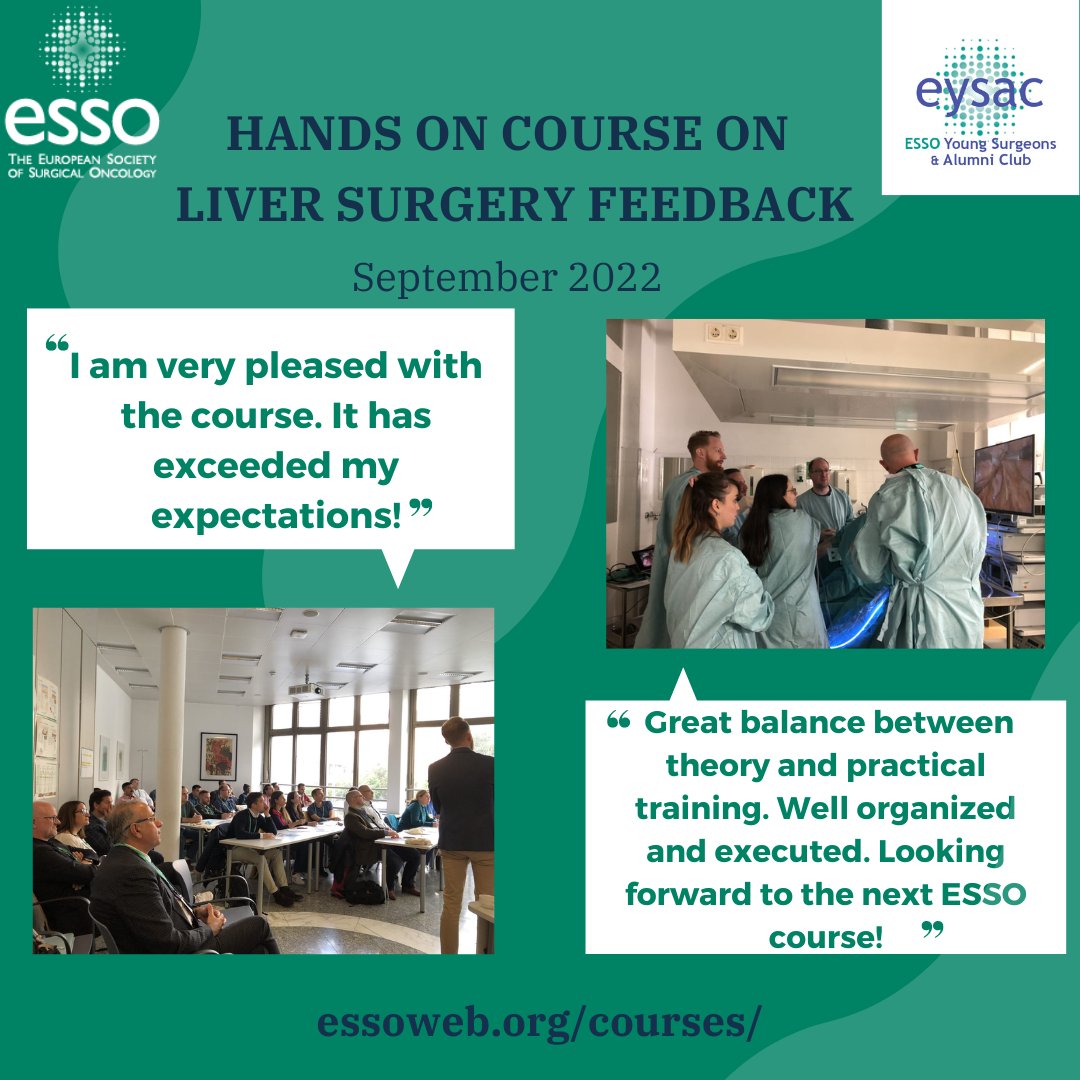 ESSOnews's tweet photo. 💬Here is what our last year participants have to say 🗣️about the #LiverSurgeryCourse

🔗 https://t.co/uvlBy6hvii

@SStattner @cdopazo1 @FPrimavesi @ASchnitzb 
#SoMe4Surgery @hpb_so #HPB #SoMe4HPB @ILCAnews @HPB_influencer @TheAhpbaPodcast @imed_tweets #ESSOcourses https://t.co/myjOFQcX7X