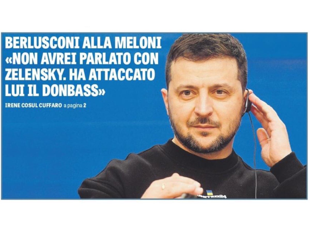 #Obiettare il #Cav.è #Ignorare il #NOallaGuerra del #Popolo.
Va ricercata la #Pace ad ogni costo.

#Basta alle multiple richieste di tutte le #Armi esistenti da parte di #Zelensky,manca solo che chieda la #BombaAtomica.
#NonVinceràMAI contro la #Russia,prima potenza nucleare.