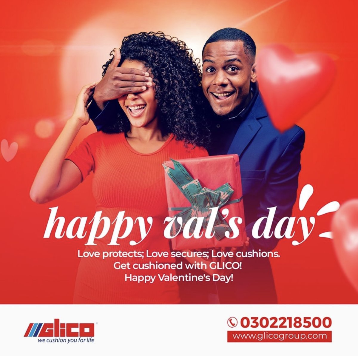 Glicogeneral's tweet photo. Protect your loved ones this Valentine's Day with GLICO Insurance.
Let love secure and cushion your future.
Happy Valentine's Day from GLICO!
#LoveProtects #LoveSecures #LoveCushions #GLICOInsurance #HappyValentinesDay https://t.co/qjsScN3ocn