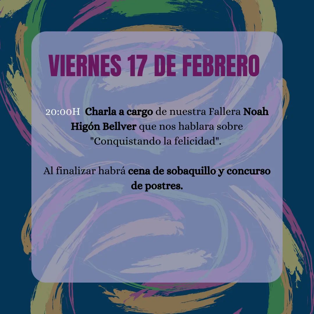 Falla3Forques's tweet photo. Dicha Semana Cultural se realizará entre los días 16,17 y 18 de febrero y contará con una Exposición, diversas charlas y actividades durante esos días. ¡Te esperamos! 🥳 https://t.co/ZZOMqnHxHC