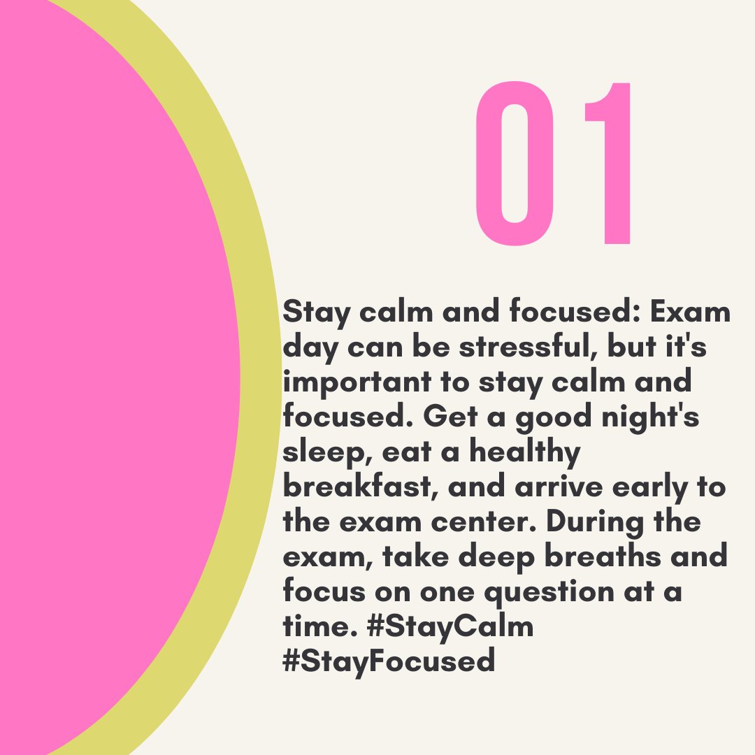 SkillStreamEd's tweet image. Maximize your exam success with these tips: take breaks, use memory aids, and manage your time wisely. Don&apos;t forget to stay positive and believe in yourself! #examtips #studybetter #timemanagement