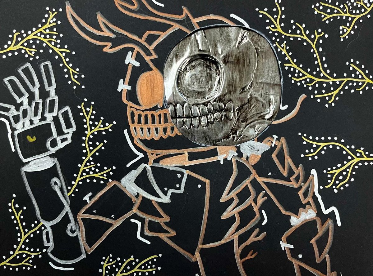 LaurenWellArt's tweet image. Principles of Design Metal Embossing! Students studied the Principles of Design and then created their metallic master pieces. They then cut out a section for the metal embossing.  #rennerart #rennerstrong #pisdcreatesart #k12artchat