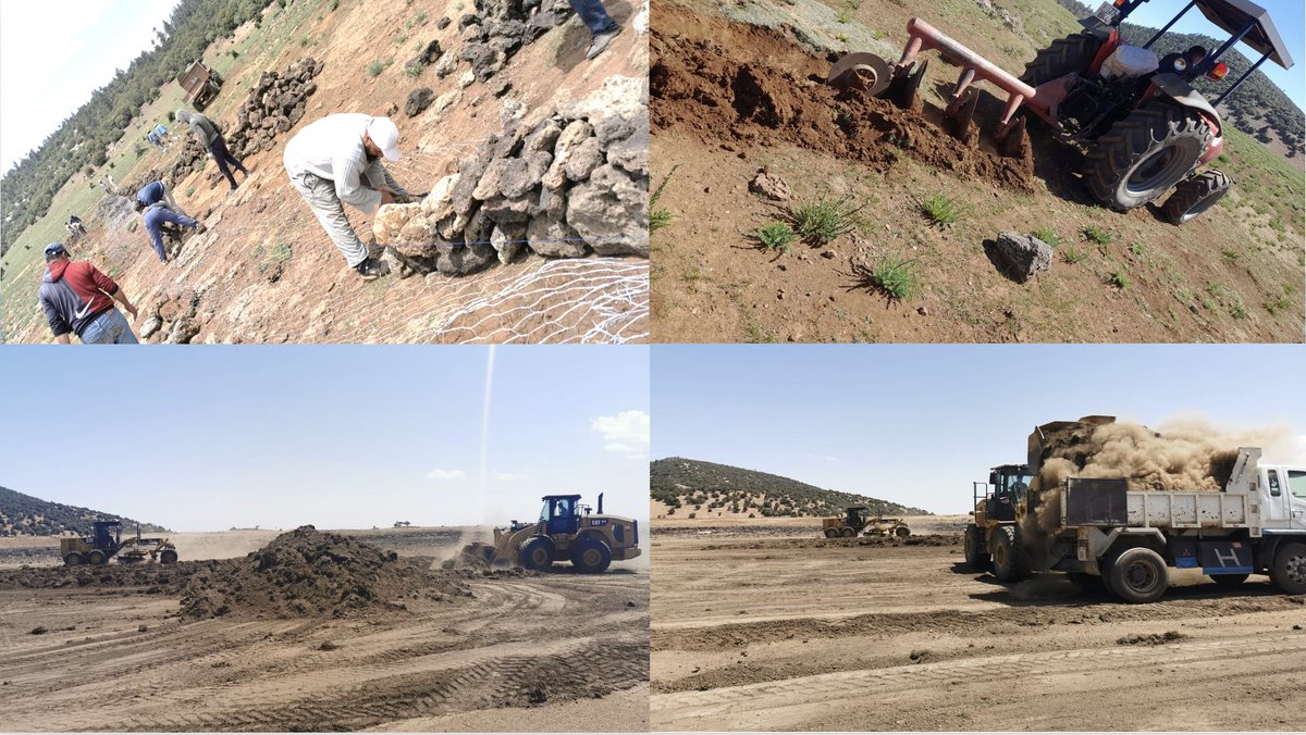 LPM_Morocco's tweet photo. Photos avant-après de la réhabilitation du lac d’Aguelmam n’tighlouine à travers la réalisation d’un ensemble de travaux de construction de murs en gabion, mise en place des dérayures, plantations d’arbres, décapage, etc. par l’équipe de LPM et l’Association Ait Hssain Ouhend. https://t.co/7dc7AnkZrg