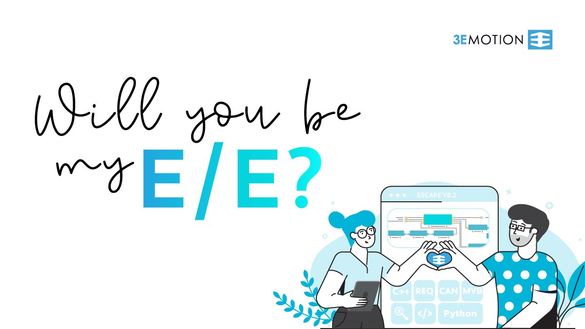 3EMotionGmbH's tweet image. Will you be my #EE?

Dreaming of a farsighted E/E-Engineering?

💙 Fall in love with the new ESCAPE V8.2 💘 Coming this month 💙

Stay tuned and have a lovely day 💐 

#complexitytrap #automotivefuture #software #iMBE #timetotransform