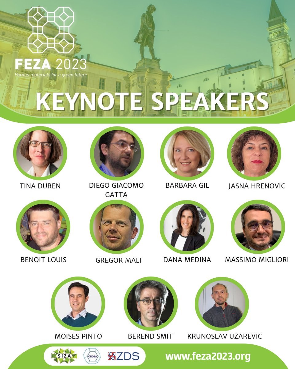 2023Feza's tweet photo. 📣Meet Our Keynote Speakers...
We're so excited to announce the names will be the keynote speaker at the #feza2023
Please visit our web site for more information about speakers: https://t.co/O0Wd8jnCou
#zeolite #zeolitepowder #zeotypes #mesoporousmaterials #slovenia https://t.co/4ZAgEJwzrg