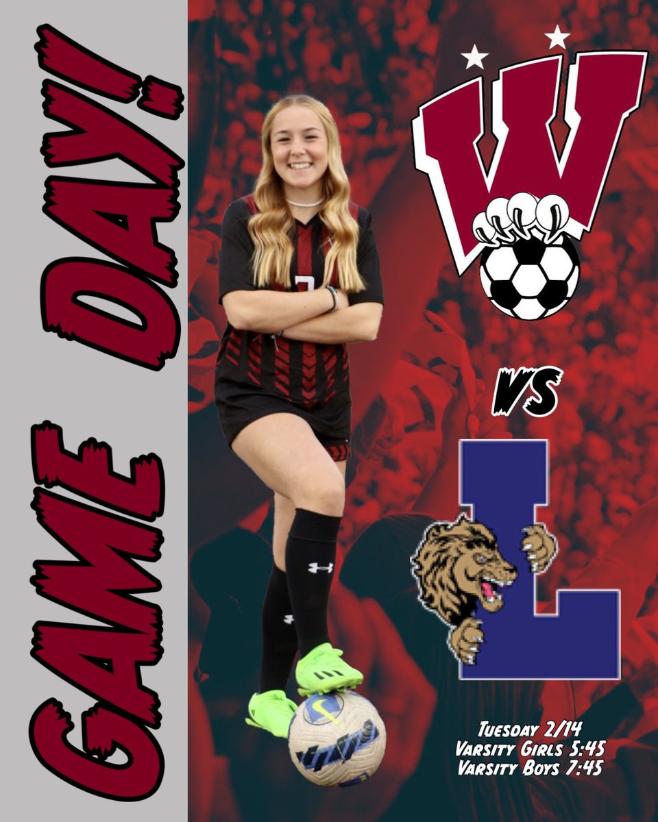 GirlsWHSSoccer's tweet photo. Cats are back in action for a three match week! Tonight we kick off on the road against Luella. VG at 5:45. VB at 7:45. Both teams looking for another #WforTheW. Oh, and happy Valentines Day! #GoCats #WeCARE @WHSAthletics_ @WildcatsBoys https://t.co/ia711db8id