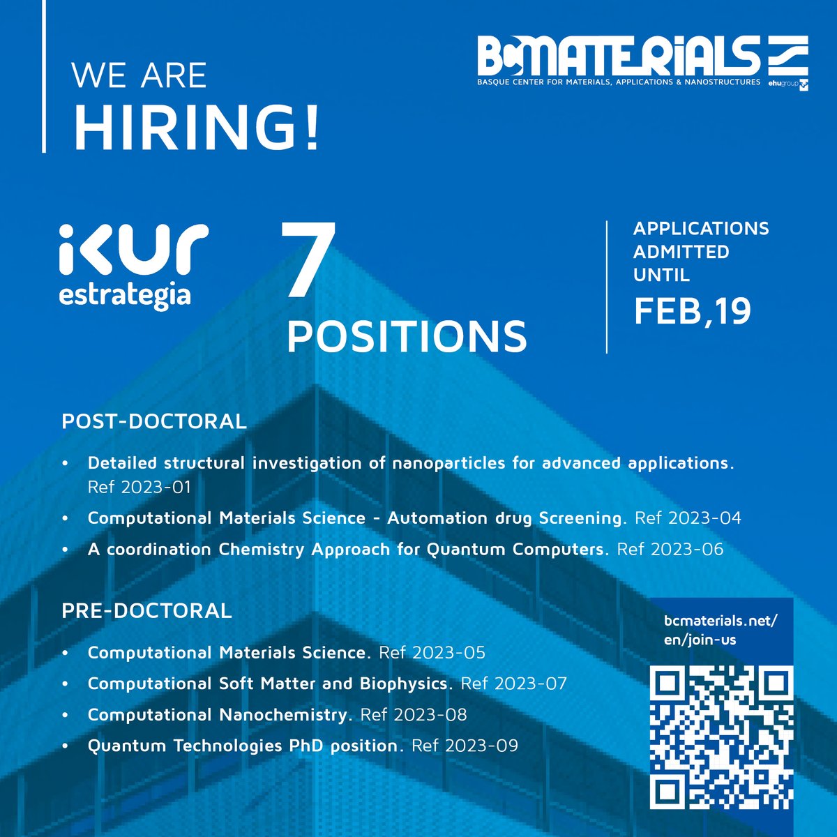 BCMaterials (@bcmaterials) on Twitter photo … And do not forget that we have 7 more #IKUREstrategia positions open until February, 19!! #NeutronScience, #QuantumTechnologies and #ComputationalMaterialsScience
📝 Applications on our website: bcmaterials.net/en/join-us
<a href="/ztf_fct/">ZTF-FCT</a> <a href="/Ikerbasque/">Ikerbasque</a> <a href="/Gob_eus/">Eusko Jaurlaritza - Gobierno Vasco</a> … And do not forget that we have 7 more #IKUREstrategia positions open until February, 19!! #NeutronScience, #QuantumTechnologies and #ComputationalMaterialsScience
📝 Applications on our website: bcmaterials.net/en/join-us
<a href="/ztf_fct/">ZTF-FCT</a> <a href="/Ikerbasque/">Ikerbasque</a> <a href="/Gob_eus/">Eusko Jaurlaritza - Gobierno Vasco</a>