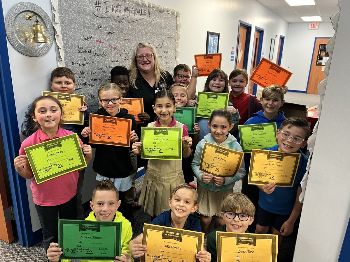 Celebrated 2nd &amp; 3rd graders who made exceptional growth on iReady AP2! Signed my walk and rang the bell!! #iReady #CK8Unstoppable