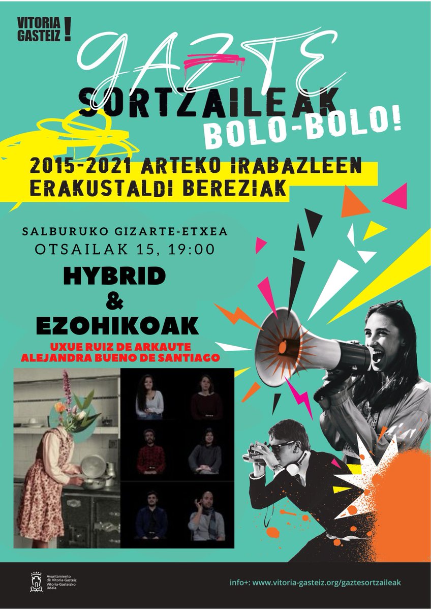 VG_ataraplazara's tweet photo. Gogoratu! Bihar hitzordu interesgarria Salburuko gizarte etxean  @alejandr_bueno eta Uxue Ruiz de Arkauterekin; euren lanak aurkeztu eta #GazteSortzaileakBeka zertan den azalduko dute. Ez galdu! https://t.co/as6aq9HjfF