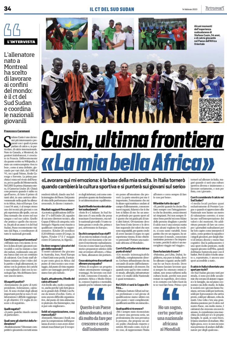 davide_capano's tweet photo. Contenuti di livello su @tuttosport con @caremani 👏🏻🔝⚽️
#cusin #rassegnastampa #stefanocusin #sudsudan https://t.co/kk0h5t3N0j