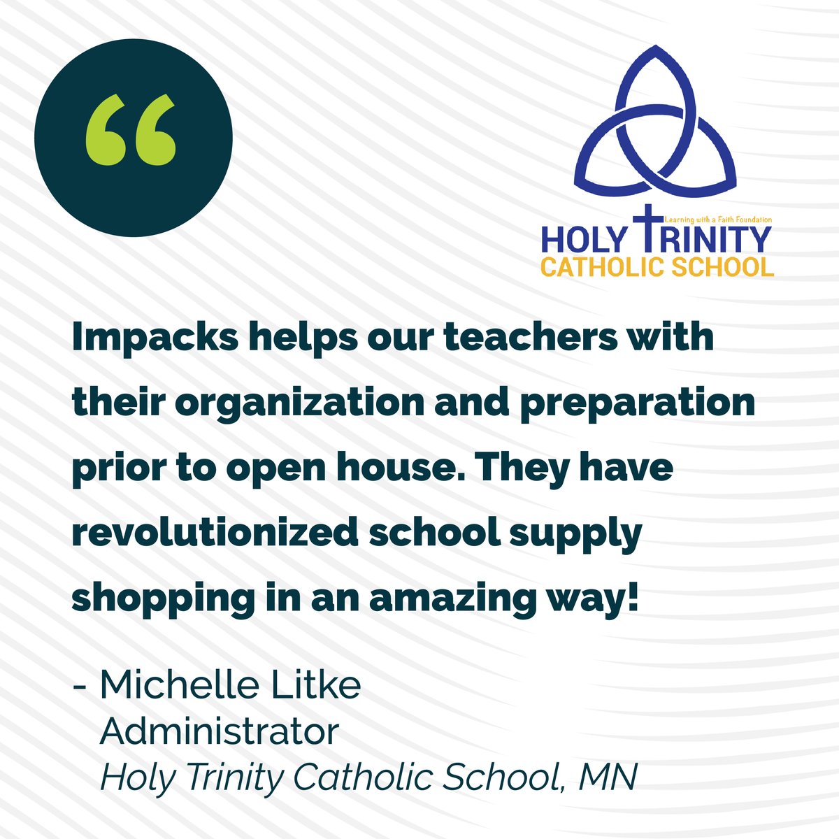 Thanks for sharing your Impacks story, Michelle! 

#testimonialtuesday #schoolstory #impacks #schoolsupplies #schoolpartnership