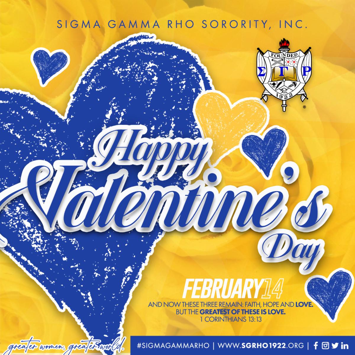 SGRho's tweet photo. Happy Valentine's Day from the Ladies of Sigma Gamma Rho Sorority, Incorporated! 

#SigmaGammaRho #SGRho100 #GreaterWomenGreaterWorld #Greater #ValentinesDay  #VDay https://t.co/t2u7nv07Sf