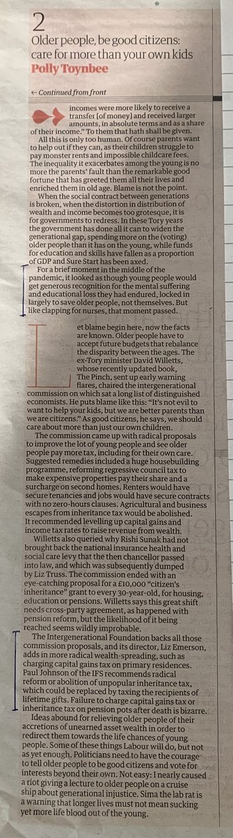 inter_gen's tweet photo. Great to see our research in today's @guardian Leader by @pollytoynbee. The social contract between the generations has frayed. The young are the new poor and brave government interventions are needed. https://t.co/NraKvlubpd