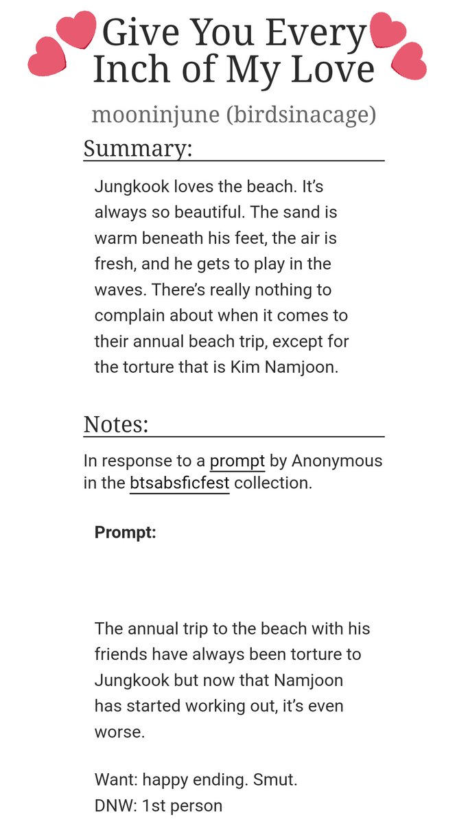 jiminhozeok's tweet photo. Gɪᴠᴇ Yᴏᴜ Eᴠᴇʀʏ Iɴᴄʜ ᴏғ Mʏ Lᴏᴠᴇ

pairing: namjoon/jungkook, namkook
word count: 12.6K
rating: explicit/nc-17

written for @absficfest 🏖️

AO3: https://t.co/eFpl4pml5U https://t.co/WI0kE5Zygd