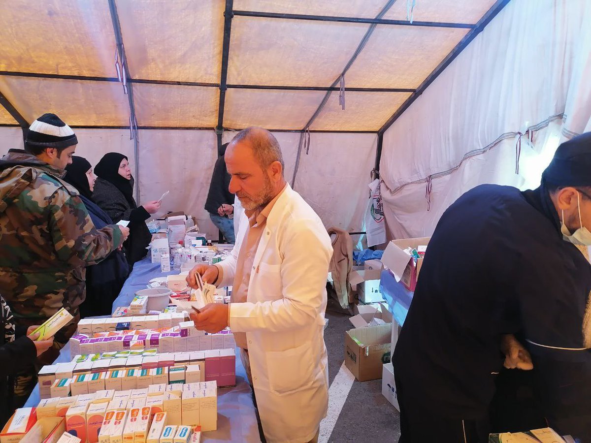 warmediateam's tweet photo. 24/7. The #PMF staff and #hospitals in Aleppo, #Syria, continue to provide treatment services to families stricken by the devastating #earthquake.

#War_Media_Team 
#Popular_Mobilization https://t.co/lAgxxsUUab