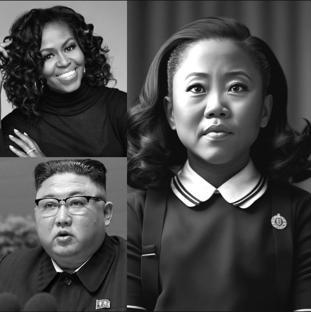 No se “pelien”… y si tuvieran un hijo? #AIart  <a href="/MichelleObama/">Michelle Obama</a>