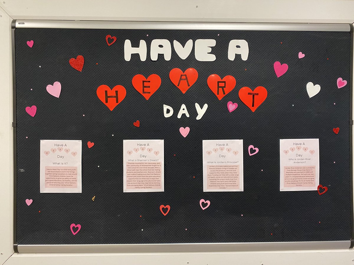 namwayut's tweet photo. Today is #HaveAHeartDay for First Nations children. Look for information shared throughout the school. And be sure to wear a heart to show you care. #bearsthatcare @OAnnouncements @cblackst @ugdsb https://t.co/V7hGz16nRg