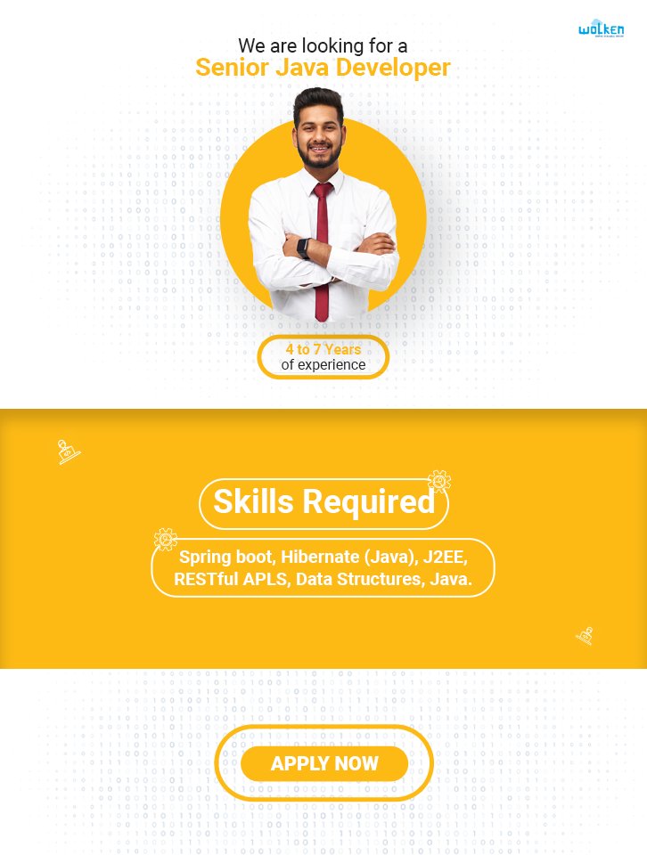 wolkensoftware's tweet photo. Wolken is expanding and we are looking for a Senior Java developer to join us for this full-time position in Bengaluru. 
If interested, send your resume to careers@wolkensoftware.com
#wolken #wolkensoftware #wolkenEdge #SaaS #hiring #bengaluru #javadeveloper https://t.co/6yGtPAVBZA