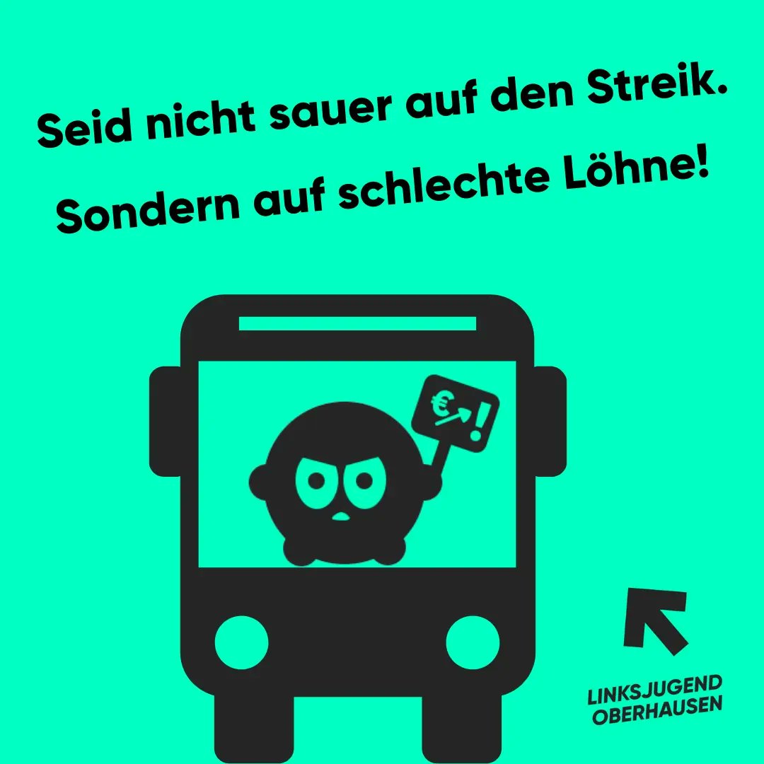 LinksjugendOB's tweet photo. Heute streiken die Arbeiter:innen bei der STOAG und auch in den Verkehrsbetrieben in Mülheim und Essen. Das führt sicher dazu, dass euer Bus nicht kommt und ihr euch einen anderen Weg zur Schule, zur Arbeit oder zur Uni suchen müsst. 
#Streik #tvöd #öpnv https://t.co/JdIBQLfpxv