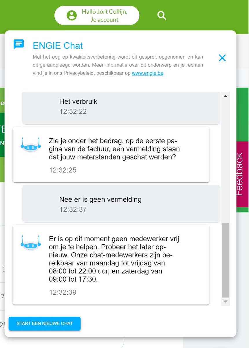Jortcollijn's tweet photo. Hey #engie We moeten allemaal online contact opnemen want de chat is sneller? Ben al 3 maanden bezig met een foutieve afrekening recht te zetten... #fail #energiecrisis https://t.co/LM0h7potY3