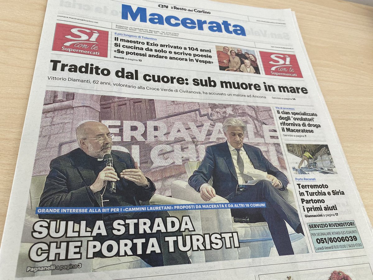 camminiloreto's tweet image. Parlano di noi @CarlinoMacerata #Bit #Bit2023 #BitMilano #ViaLauretana #CamminiLauretani @RegioneMarcheIT @bitmilano @ComuneMacerata “Sulla strada che porta turisti” di Paola Pagnanelli