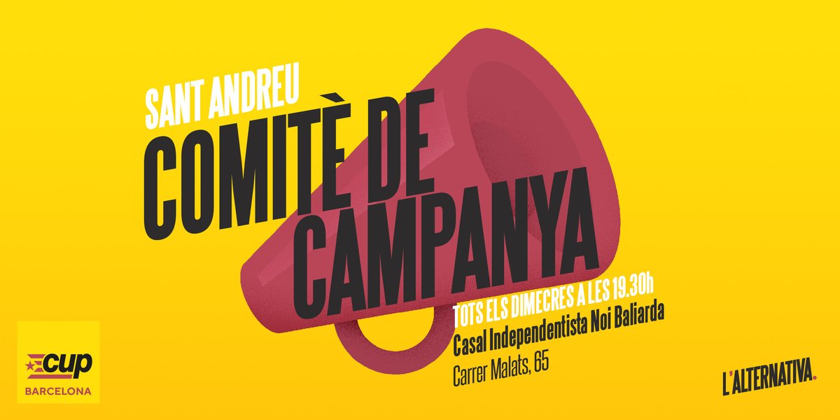 CUPstap's tweet photo. Dimecres Passat en assemblea vam constituir el comitè de campanya.
I a partir d’ara, cada setmana els dimecres a les 19:30h ens reunim al @ElNoiBaliarda per treballar en la campanya. Vols participar? Debats, programa, idees… Vine i participa!! https://t.co/uf4LFYPx6a